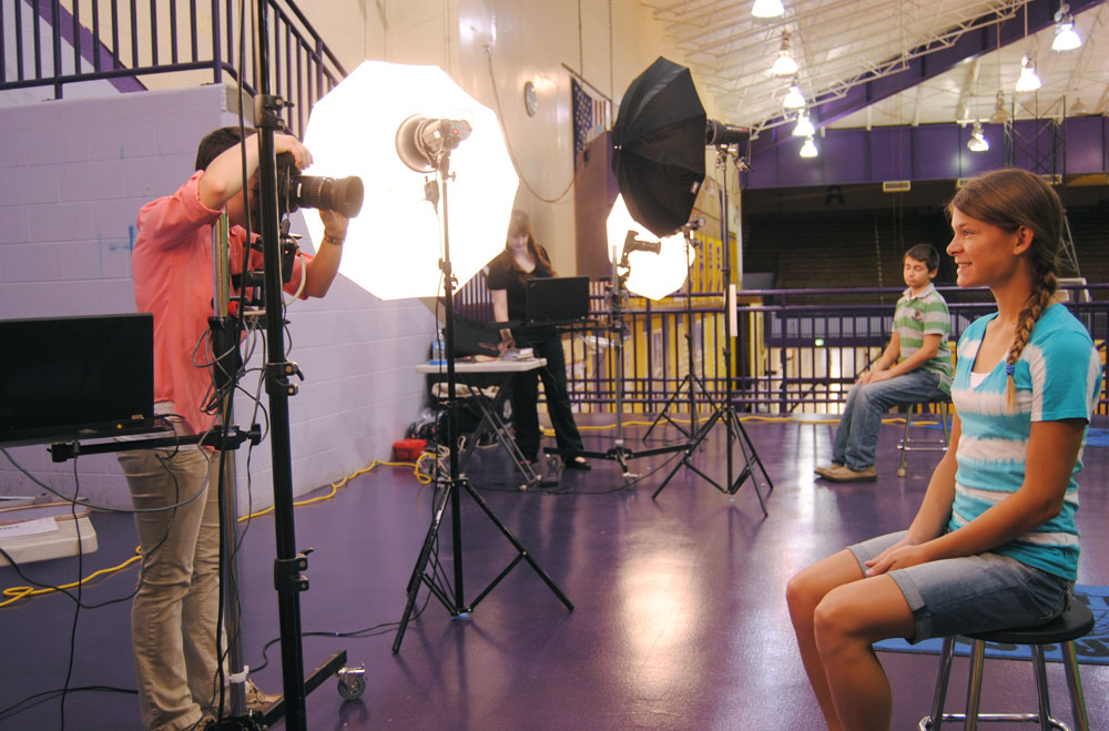 Seventh Grader Rachel Umpleby gets her first high school yearbook picture taken today at PHS Picture Day. 
