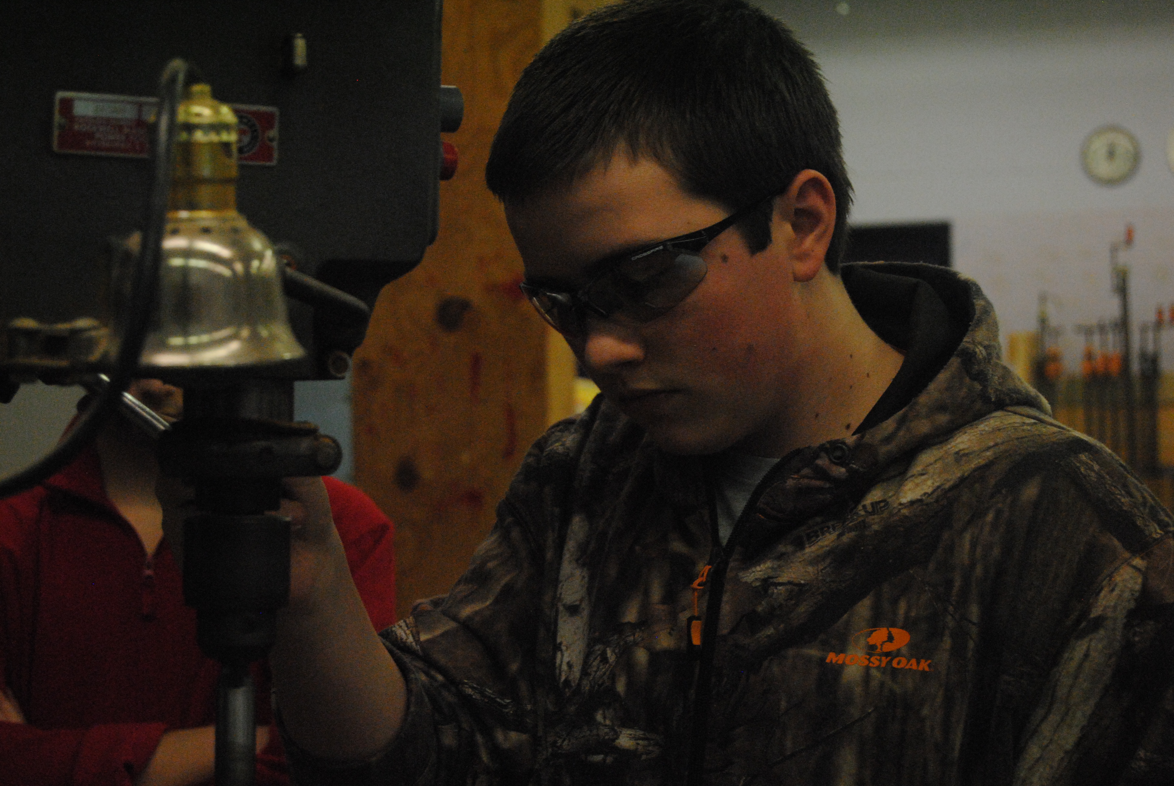 Freshman Matt Slaten works on a project in Mr. Goodman’s shop class.