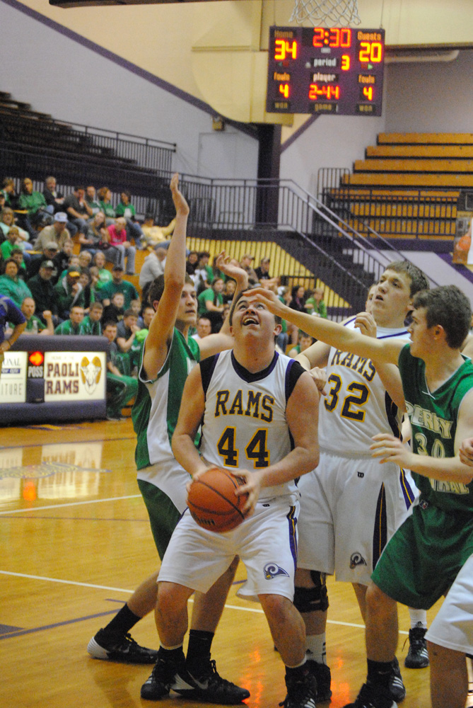 Sophomore Carter Chastain anticipates shooting the ball at last Friday’s Junior Varsity Boys Basketball game. 
